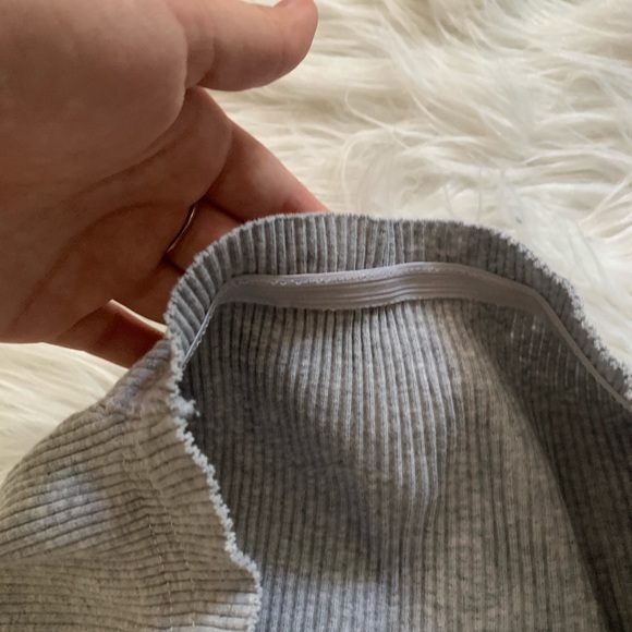 Gray Lace Up Crop Top - Picture 4 of 4